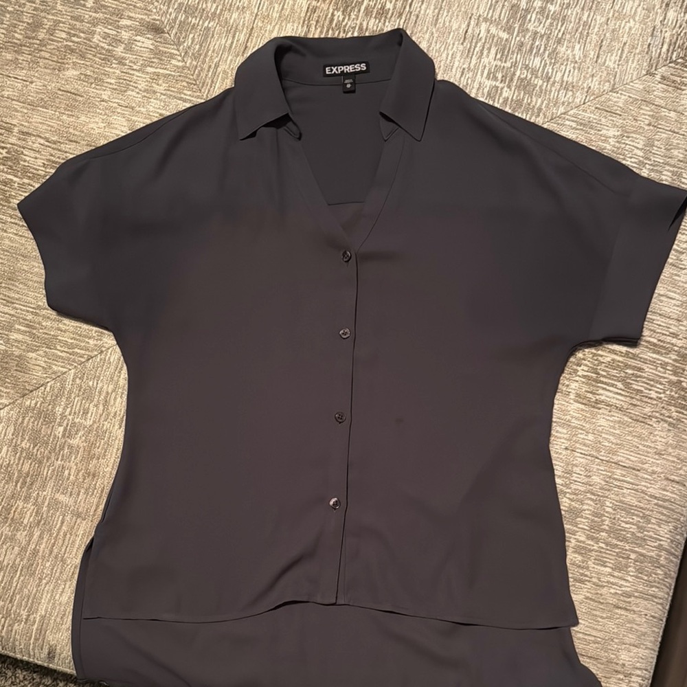 Express Women's Black Button-Up Top